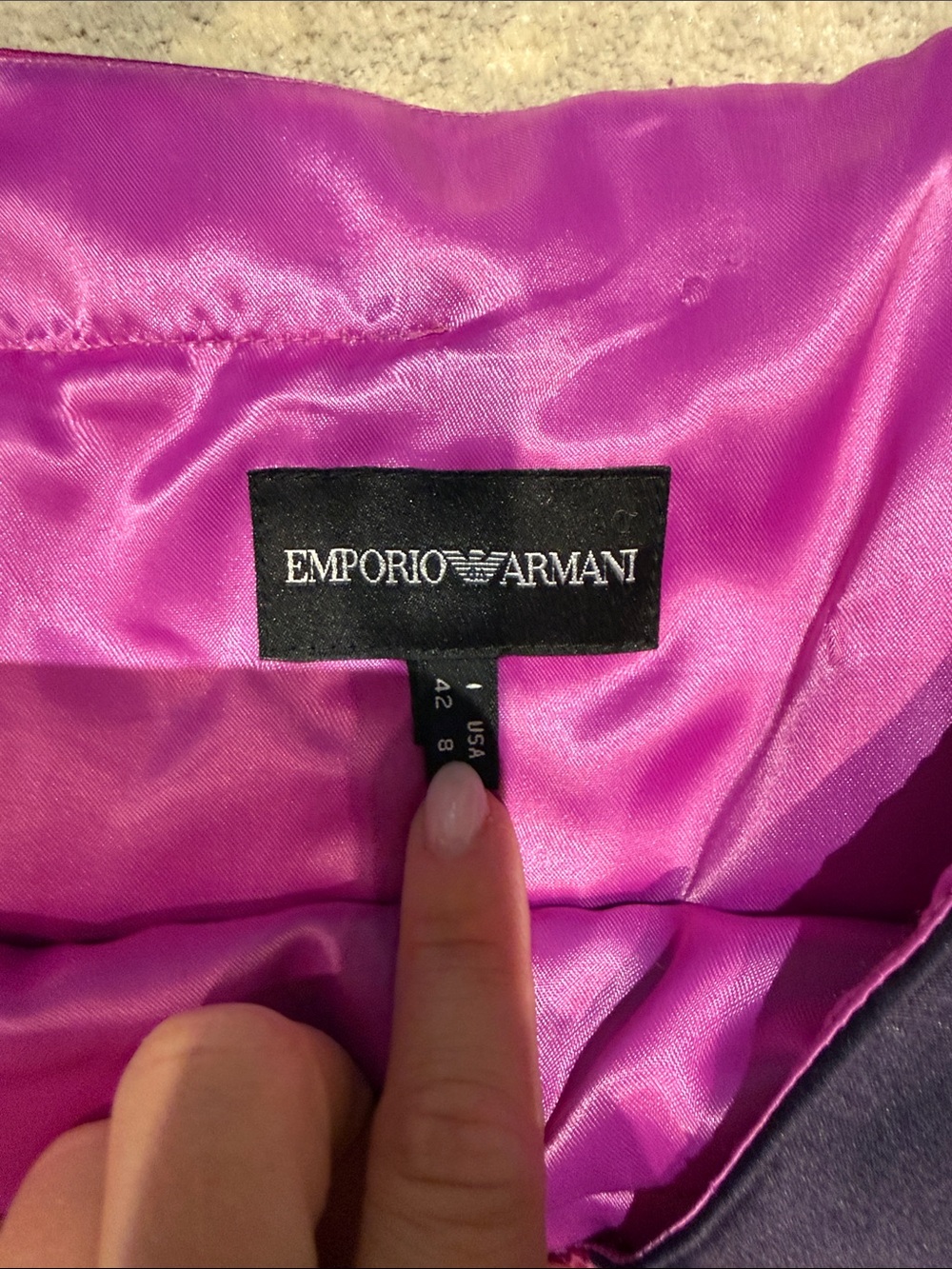 Emporio Armani Magenta Asymmetrical Floral-Print Skirt - Picture 3 of 3